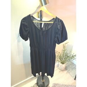 Daily Practice day dress SM black cotton easy wear knee summer cooling comfort
